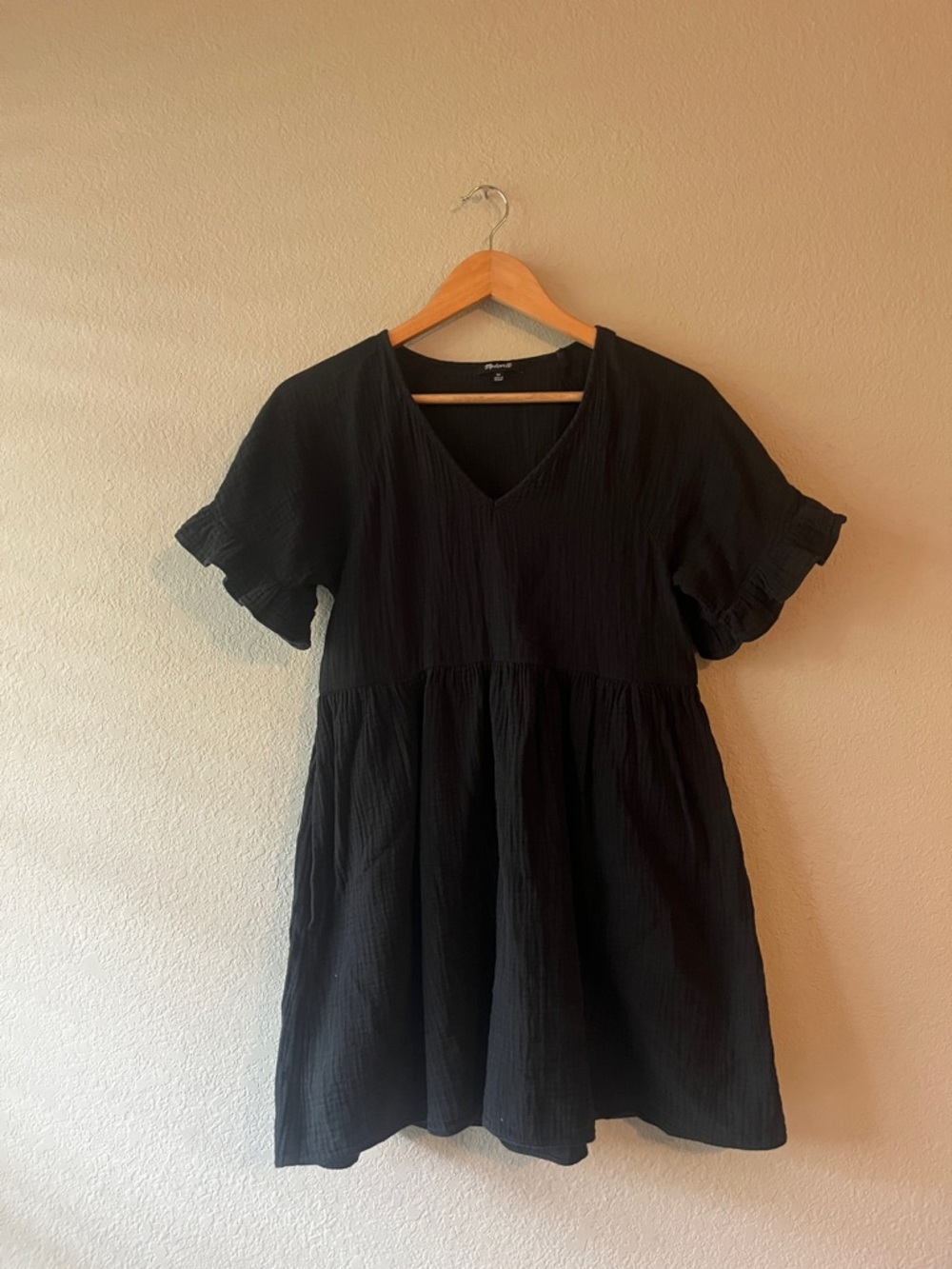 Madewell Cotton V Neck Flutter Sleeve Dress Size XS